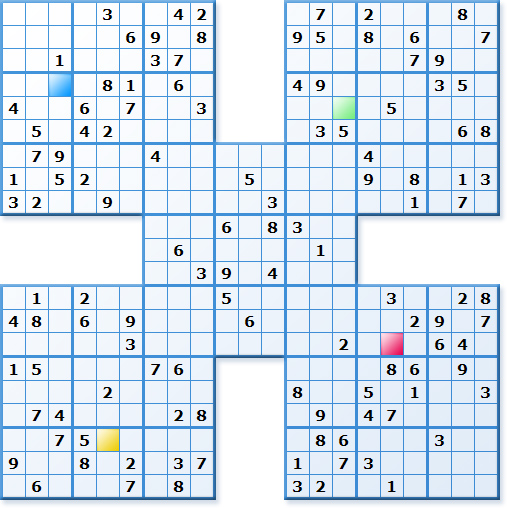 Prize Samurai Sudoku - Competition - hard
