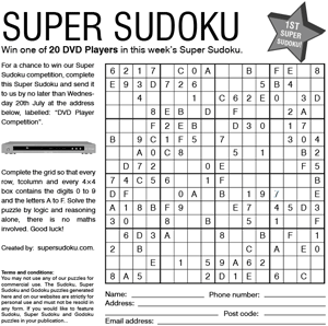 newspaper sudoku answers